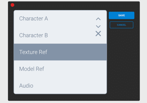 Reference Reorder UI Mockup